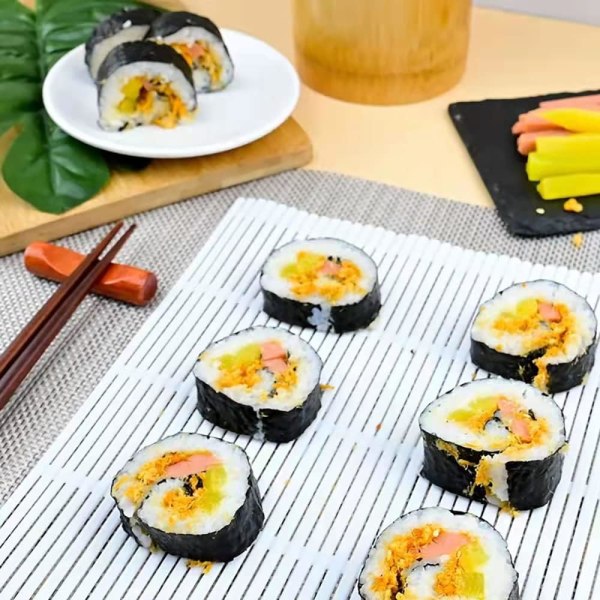 Sushi-matto, uudelleenkäytettävä PP-muovista valmistettu sushi-matto, DIY-sushivalmistussarja, kakkurullamatto