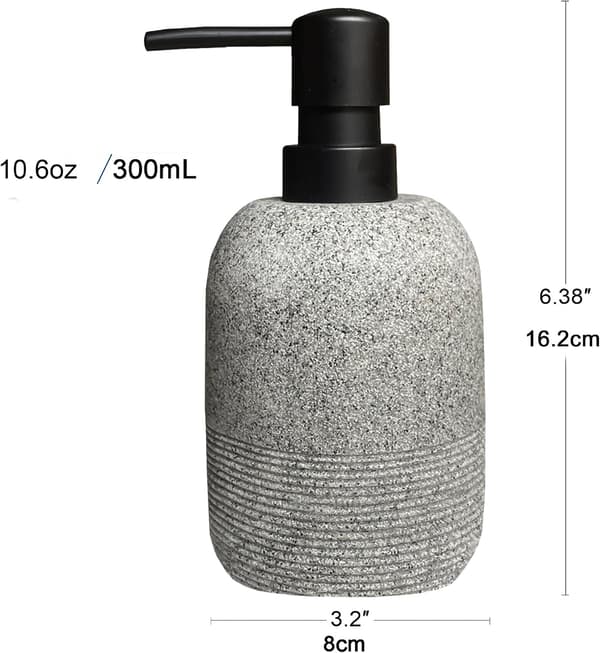 Såpedispenser, håndsåpe- og lotiondispenser for baderomsbenk, såpedispenser for kjøkkenvask, grå
