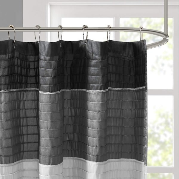 Bruseforhæng i kunstig silke, stribet, moderne mikrofiber badeforhæng, 180CM*180CM style 3