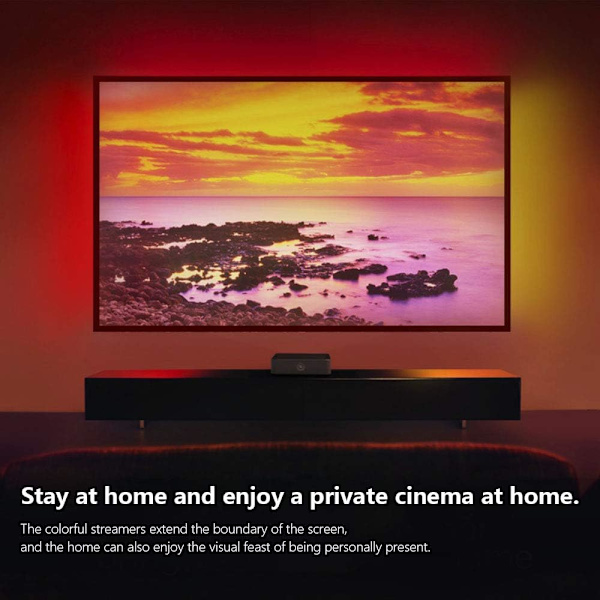 LTBBOID LED-TV-belysning 2M. TV-LED-belysning, TV-bakgrundsbelysning, USB-LED-ljusremsa med fjärrkontroll, 5050 RGB DIY färgförändrande LED-ljusremsa