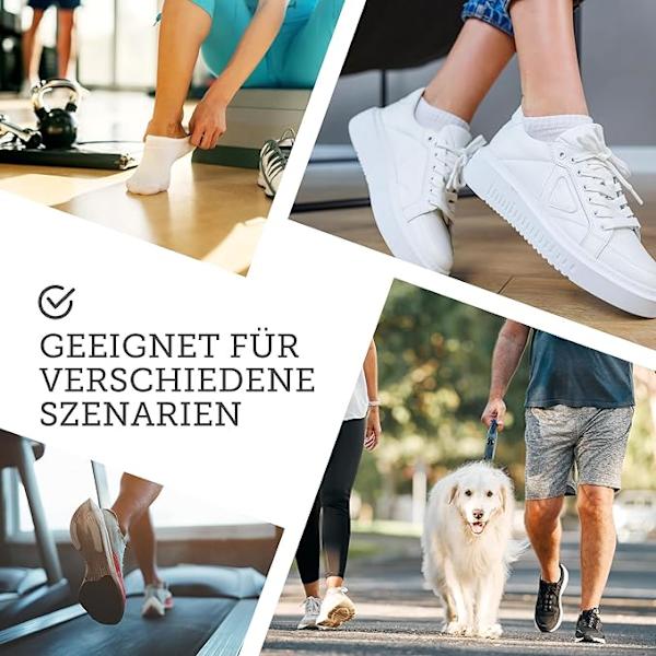 12 par bomullssneakersockar, unisex White