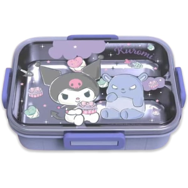 Matboks med trykk, integrert kawaii matboks med 4-punkts lås for mat, snacks og frukt color 2