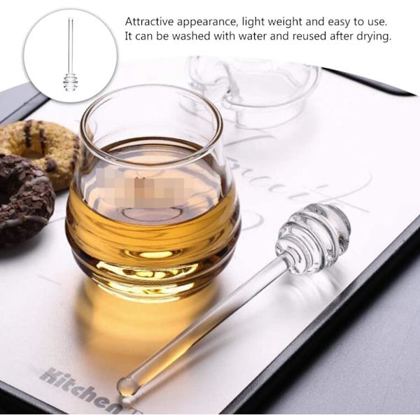 Mini glas honungsdipper pinne sirap dispenser glas honungsdipper pinnar sked för honungsburk