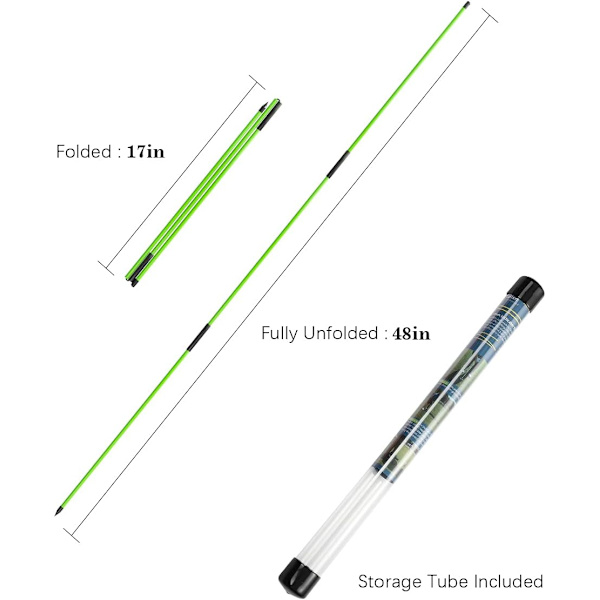 Golf Alignment Sticks - Fällbara golfträningsstavar för siktning, puttning, full swing-tränare, hållningskorrigering med genomskinligt rörfodral