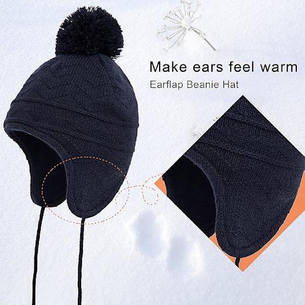 Hatt- och Halsduksset för Pojkar och Flickor Vinter Söt Mjuk Varm Beanie Hatt Fleece Halsduk och Vantar Set Vintertillbehör (4-6 År)