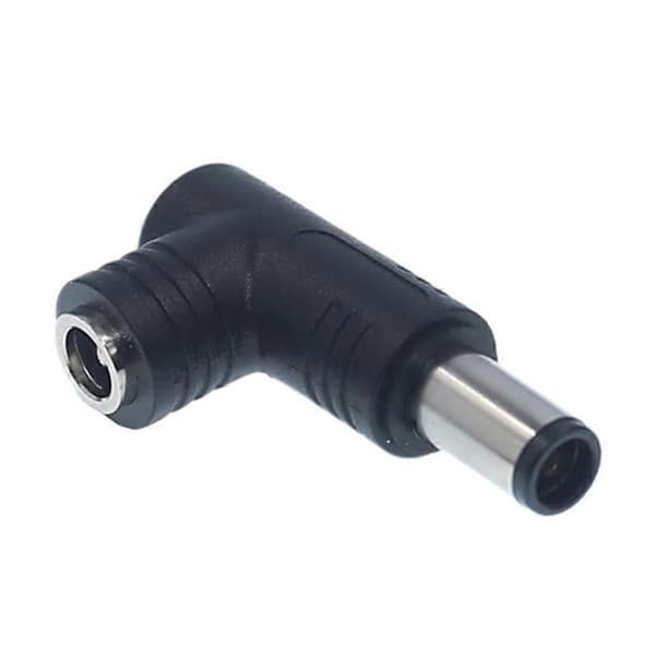 1 stk. 5,5x2,5 mm hun-jack til han-stik 90 grader DC strømstik adapter, 7,4*5 mm