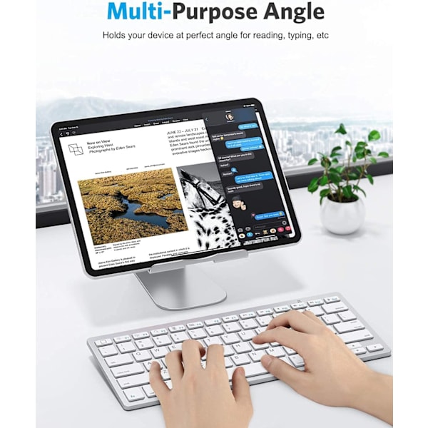 Tablet Stativ Holder Justerbar, iPad Stativ, Desktop Aluminium Tablet Dock Cradle Kompatibel med iPad Air 4/Mini, Ny