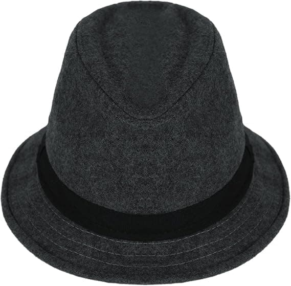 Hat, Panama Hat, Elegant Vinter Bowler Hat, Gentleman Jazz Hat, Varm Efterår Vinter Hat, til Rejsefest Udendørs, (Lysegrå)