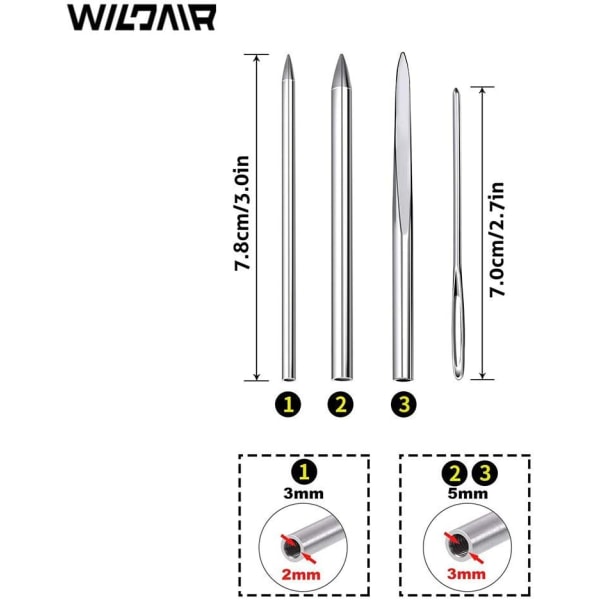 WILDAIR Marlin Spike med 6 snörningsnålar/Fids för Paracord eller Läder Work Paracord FID Set