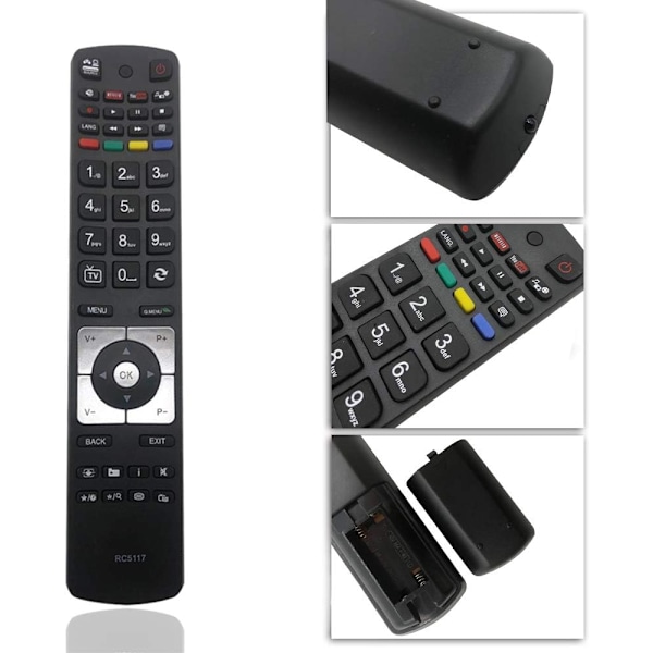 Ersättningsfjärrkontroll för Hitachi TV-fjärrkontroll RC5117 med Netflix YouTube - Ingen installation behövs