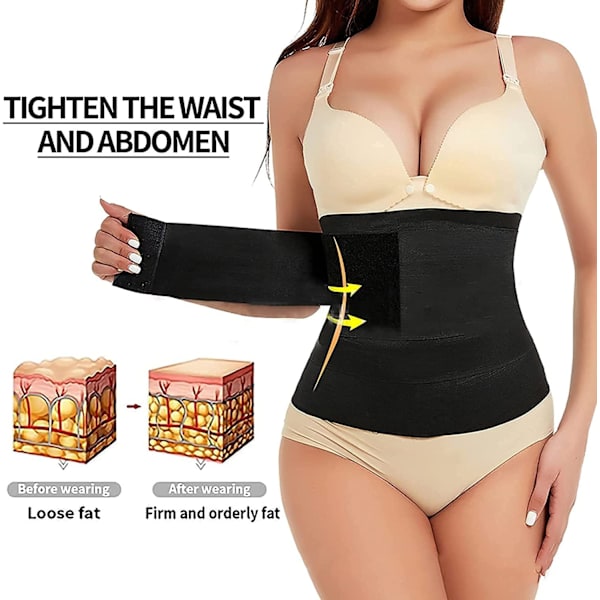 Bandage Wrap Lumbar Waist Support Belt, Compression Lower Back Brace, Tummy Control Waist Trimmer