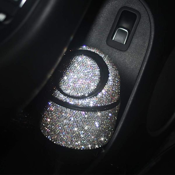 Bling Rhinestone Auto Affaldsbeholder Bil Skraldespand med låg Mini Skraldespand