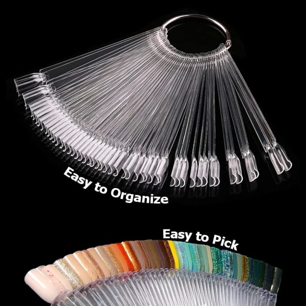 Nagelprover 100 st Nagelprovpinnar Nagel Färgdisplay Nageldisplay Tips Nagelkonst Tips Pinne med Metallring Set 2