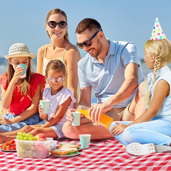 Utomhus picknickfilt, hopfällbar vattentät strand, strandcamping vandring familjekonsert bärbar strandfilt (röd)