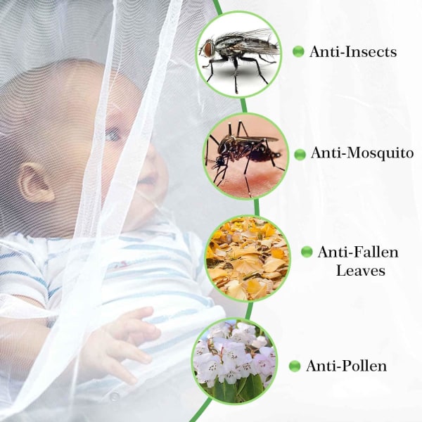 2-pack universal myggnät - Baby Tvättbart cover i fint mesh med elastisk kant