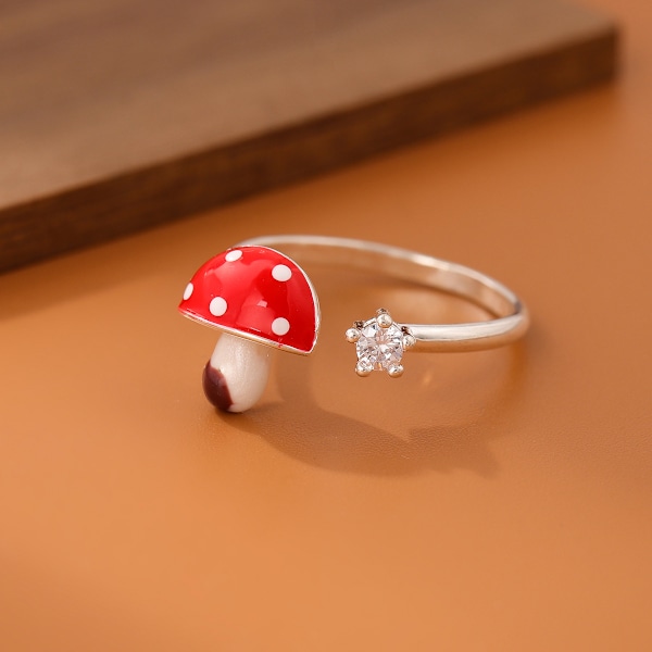 Svamp Ring Fe Ringe Teenager Pige Smykker Justerbare Ringe Åbne Ringe Åben Ring til Teenager Piger