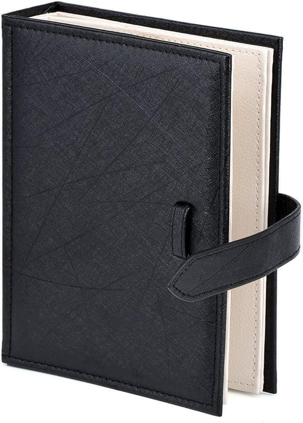 Ørepyntbok-arrangør, bærbar ørepynt-holderetui med sammenleggbart bokdesign black