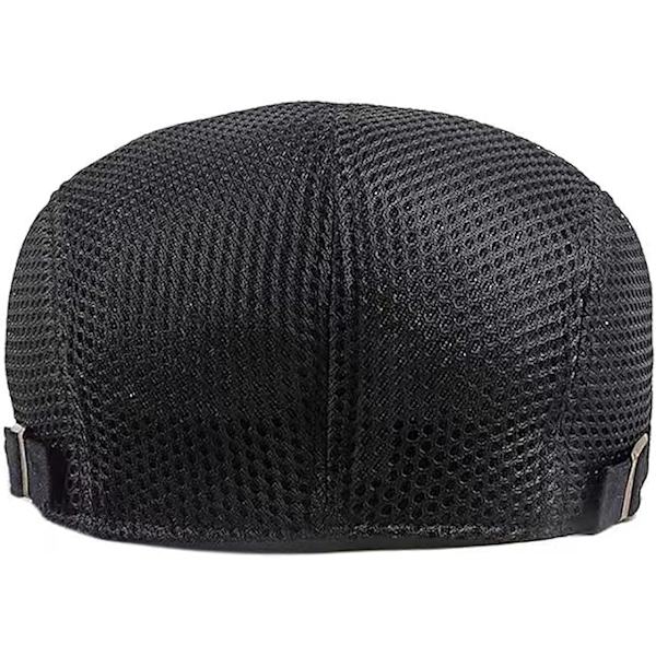 Flatcap til mænd sommer, flat cap flatcap sommer mesh flat cap Black