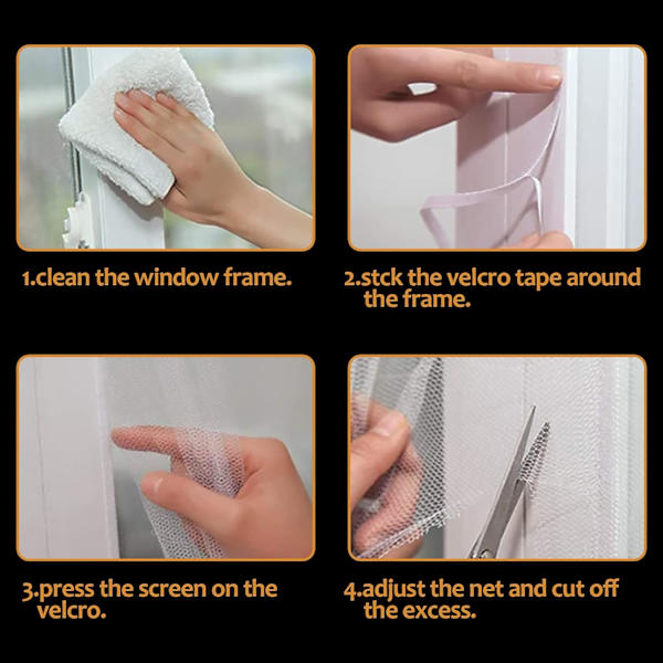 Vindue Myggenet, 3 Fly Screen Vindue Net Insektnet Insektnet Insekt Bi Myggenet med 3 Tapes Hvid white 1.5*2M