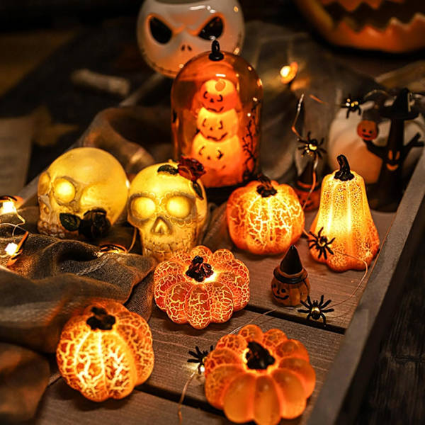 Halloween Græskar LED, 3 Styk Græskar Lanterne, Halloween Græskar Lys, Halloween Græskar Lys, Thanksgiving Lysende 3D Græskar Efterår.
