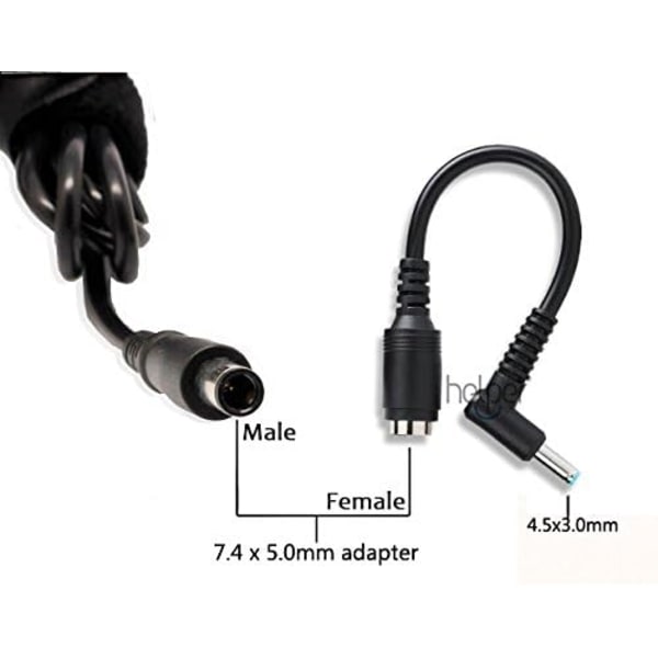 AC Strømkabel Oplader Laptop Adapter Spids Stik Konverter til HP computer 7.4x5.0mm til 4.5x3.0mm