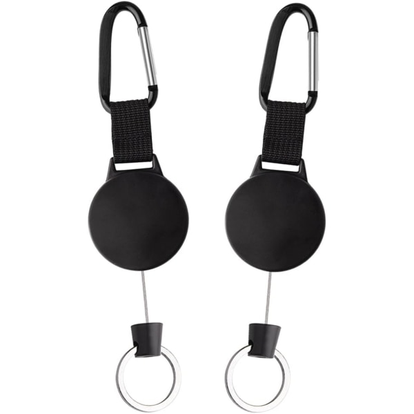 2 stk. Heavy Duty Retractable Key Chain Key Reel