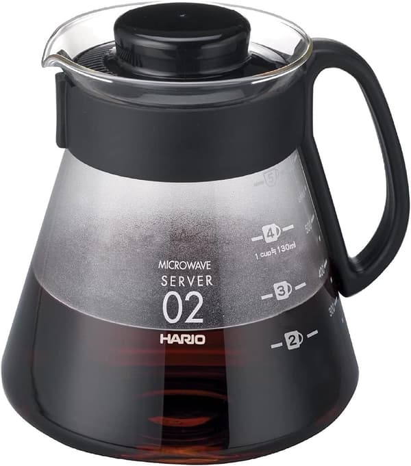 600 ml Cafetière Range Server l, Lasi, Musta, 2 Kupin