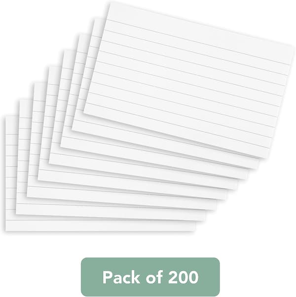 Summit Kort, 200-pack Vita, Linjerade Repetitionskort, 125x75mm