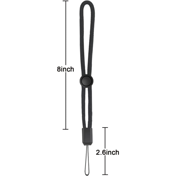 5-pakks nylon snorer for USB-minnepinne, mobiltelefon, nøkkel, ipod, mp3, mp4 og andre små elektroniske enheter (svart)