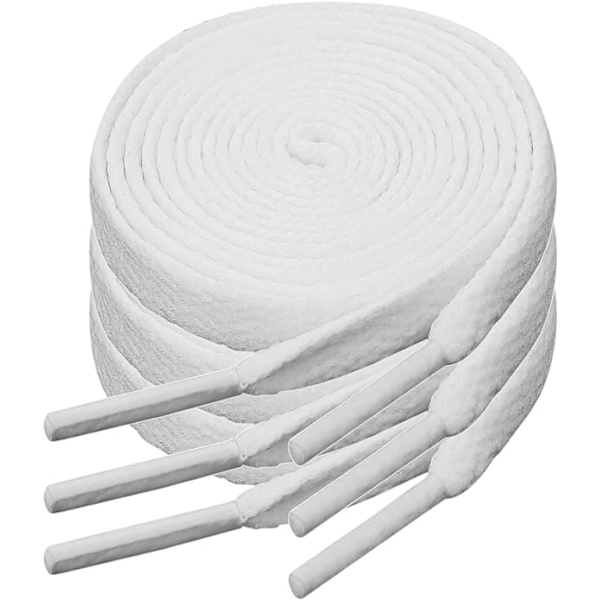 3 par hvide flade skolisser, velegnet til sneakers osv. Weiß 80cm