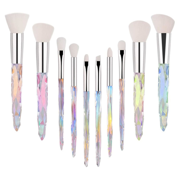 Ammattimainen meikkisivellin 10 kpl Pehmeät harjakset Hiukset Meikkisiveltimet Eyeliner Kulmakarva Huuli Contour Blending Brush Set White