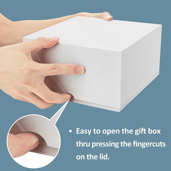 Premium presentförpackningar 10-pack 8 x 8 x 4 bruna presentförpackningar med 20 meter hamparep för julklappar