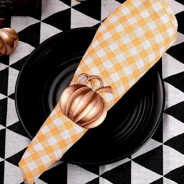 Græskar Servietring Holdere Thanksgiving Halloween Servietringe Efterår Servietring Holdere Græskar Middagsbord Ringe 12stk