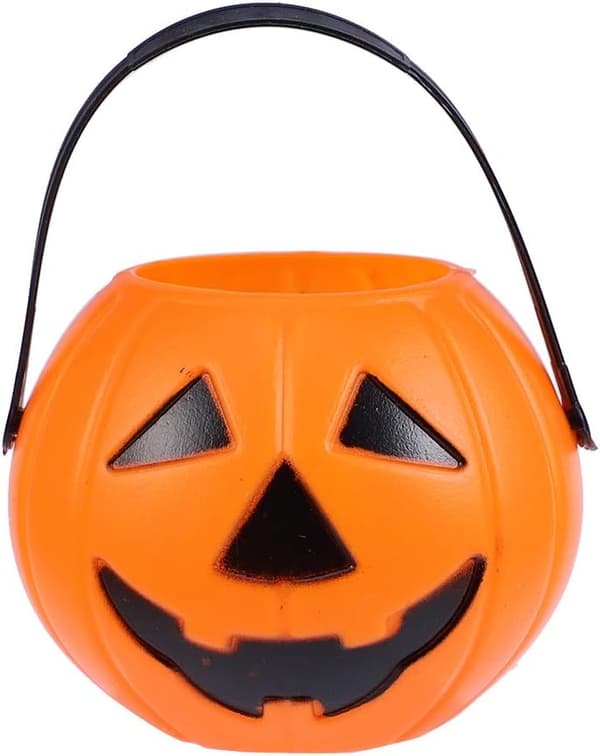 6 stk. 7 cm Halloween Gresskar Godteribøtte Knask eller Knep Godterispann Små Gresskar Godtebøtter
