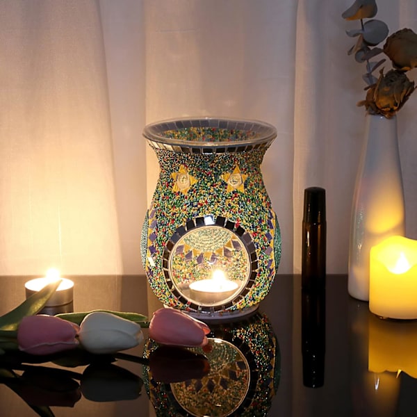 Lasinen aromalamppu kynttilänjalalla Tealight-pidike Kurpitsa-aromalamppu
