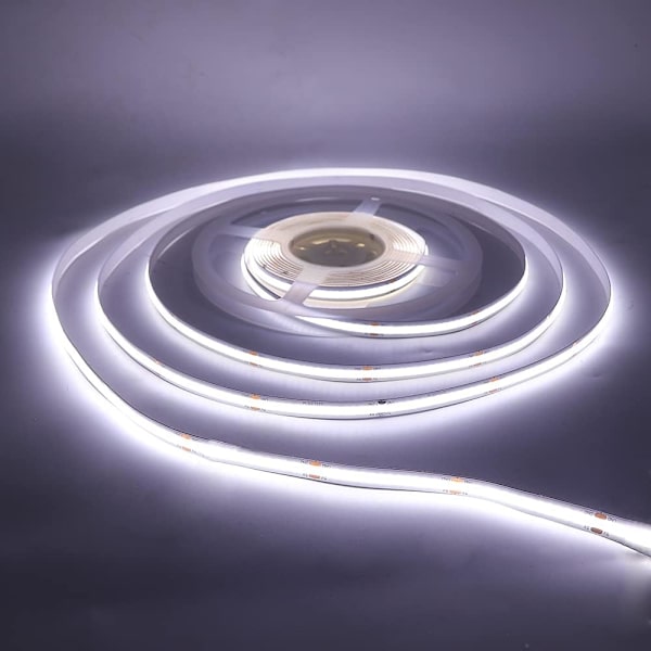 Dimbar COB LED-ljusremsa med vit dimmerbrytare, 5V USB flexibel ljusremsa, självhäftande tejp (kall vit,) 2 meters