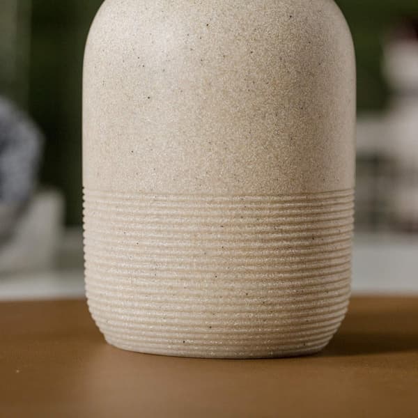 Sæbedispenser, håndsæbe lotiondispenser til badeværelsesbordplade, sæbedispenser til køkkenvask, beige