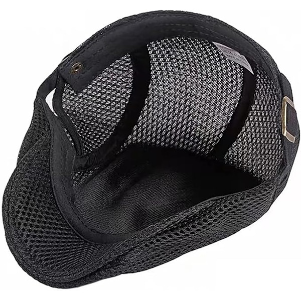 Flatcap til mænd sommer, flat cap flatcap sommer mesh flat cap Black