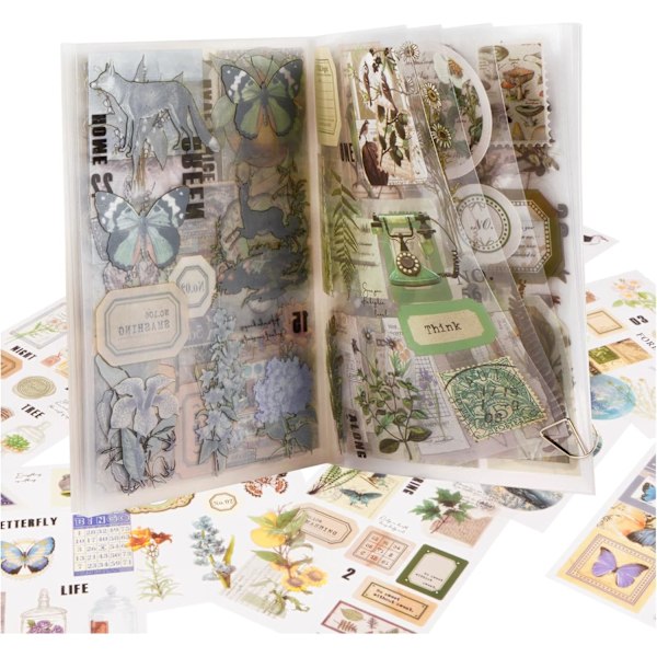 20 Fotos Scrapbooking Stickers Materialer Vintage Blomst Bullet Journal Æstetiske Stickers Vandafvisende Scrapbog Håndværk Dekoration Notesbog Kalender Gave color 2