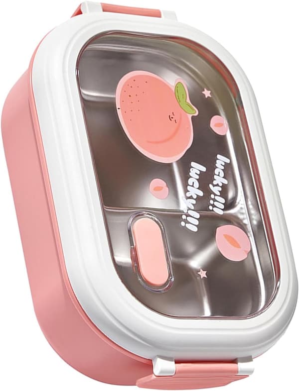 Bento Madkasse, Robust Termisk Madkasse i Rustfrit Stål, Sikker, Bærbar til Kontoret Pink