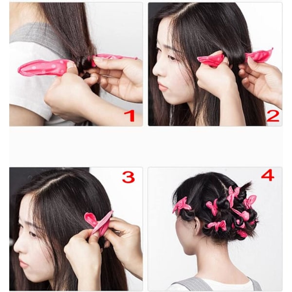 24 Varmløse Skum Hår Curlers til Langt og Mellem Langt Hår, Bløde Hår Svamperuller til Børn og Kvinder, Sov med Hår Ruller, Hår Styling Værktøjer