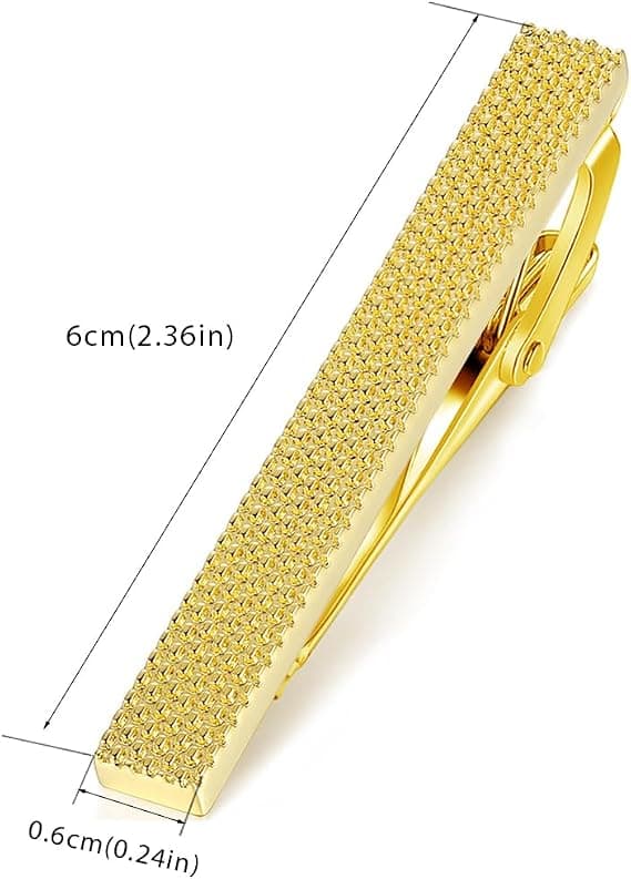 Slipsnål för män, normal storlek för affärer, bröllopspresent, 6 cm (2,36 tum), guld