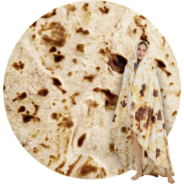 Burrito Tortilla -peitto, uutuus hauskat lahjat jättiläinen Tortilla pyöreä pehmeä peitto lapsille 卷饼1 180X180CM