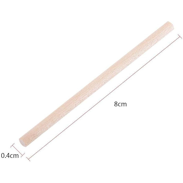 100 stk runde trepinner 80mm runde trepinner for DIY trebearbeiding bygningsmodell Hjem Hagedekorasjon