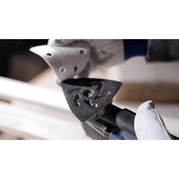 Delta Sanding Triangles │ 100 st │ 6 hål │ 93 x 93 x 93 mm │ korn 80 │ för deltaslipmaskiner │ Slippapper │ Sandpapper