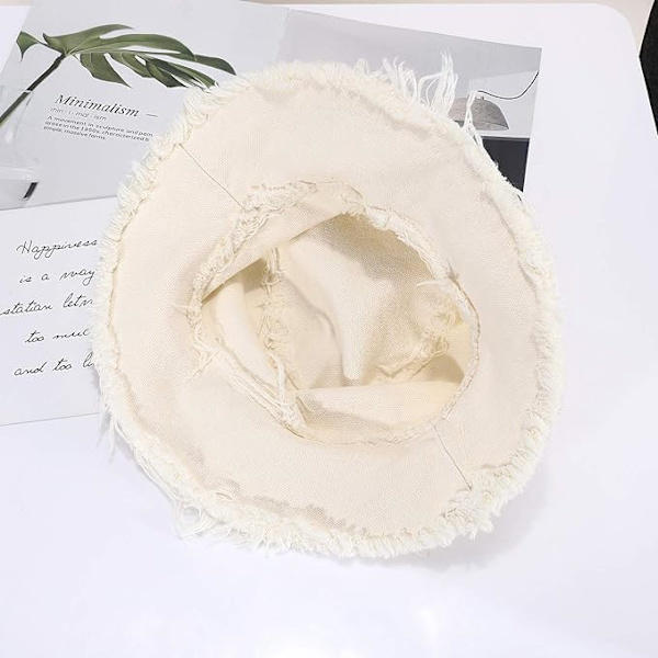 Dam floppy hatt beige