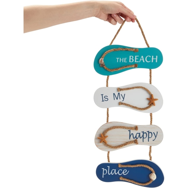 Flip Flop Vægdekoration, Tøffelophæng Dekoration med Stranddesign, Havindretning til Stue, Soveværelse