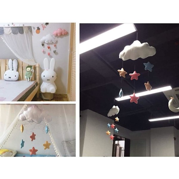Vauvanhuoneen Mobile, Vauvan Tuulikello, Sadepilvi Riippuva Koriste DIY Vauvakutsuun Lastenhuoneen Sisustukseen