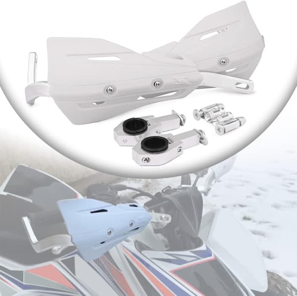 Universelle håndbeskyttere, egnet for 7/8 tommer 22 mm styre – hvit