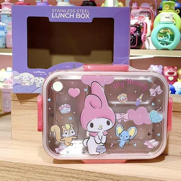 Matboks med trykk, integrert kawaii matboks med 4-punkts lås for mat, snacks og frukt color 3